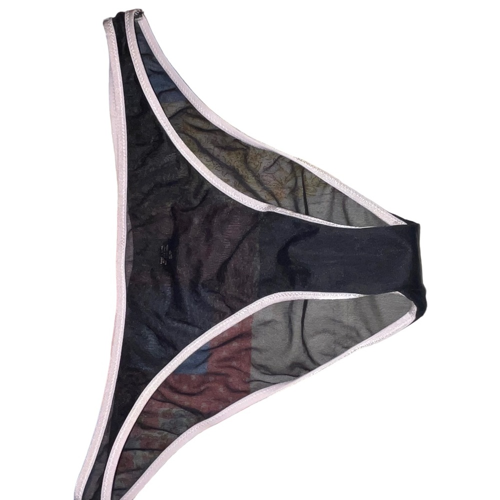 Victoria's Secret Sheer Lace Babydoll  2 Pc Set Black Pink Size Small - Picture 5 of 7